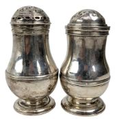 NEARLY PAIR OF GEOEGE I HALLMARKED SILVER PEPPERETTES, 1716 & 1718 LONDON
