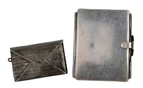 TIFFANY & CO TRIFOLD FOLDING PHOTO FRAME & A SILVER DOUBLE STAMP CASE