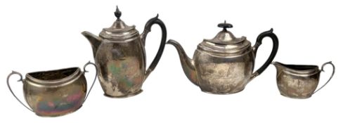 EARLY 20TH CENTURY GEORGE V HALLMARKED SILVER 4 PIECE TEA SERVICE