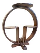 ART DECO OAK DISPLAY STAND / MAGAZINE RACK