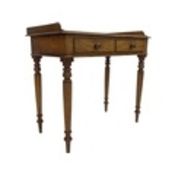 VICTORIAN 19TH CENTURY SATIN BIRCH WRITING TABLE / WASH STAND