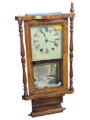 19TH CENTURY INLAID DROP DIAL WALL CLOCK