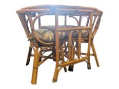 MID CENTURY 1980S BAMBOO KITCHEN DINING TABLE & PAIR OF CHAIRS
