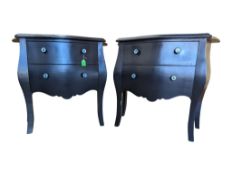 TWO FRENCH BOMBE STYLE CHESTS OF TWO DRAWERS