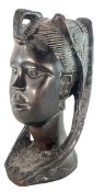 EARLY 20TH CENTURY AFRICAN CARVED HARDWOOD BUST