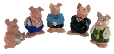 WADE LONDON - A COLLECTION OF FIVE WADE NATWEST PIG MONEY BANKS