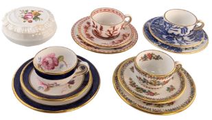 COALPORT - FOUR VINTAGE MINIATURE TEA TRIOS