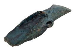 BRONZE AGE AXE HEAD VERDIGRIS PATINA 14CMS LENGTH