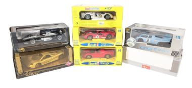 DIECAST - x7 1/18 SCALE REVELL, HOT WHEELS, & OTHER MODEL CARS