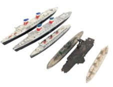 DIECAST - x6 MINIC, DINKY & OTHER SHIP MODELS