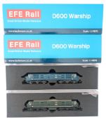 MODEL RAILWAY - x2 BOXED EFE RAIL N GAUGE D600 WARSHIP LOCOMOTIVES