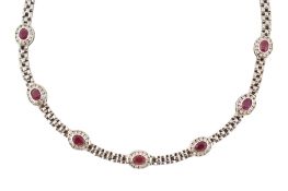 18CT GOLD RUBY & DIAMOND COLLAR NECKLACE