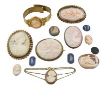 COLLECTION OF VINTAGE & ANTIQUE CAMEO JEWELLERY