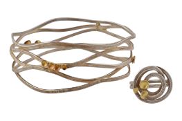 ARTISANAL SILVER BANGLE & RING