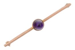 EARLY 20TH CENTURY 9CT GOLD & AMETHYST BROOCH PIN