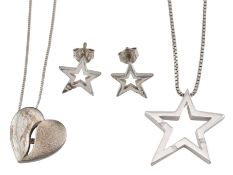 TWO HOT DIAMONDS PENDANT NECKLACES & EARRINGS