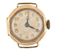 EARLY 20TH CENTURY 14CT GOLD CASED WRISTWATCH