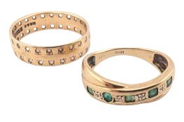 TWO HALLMARKED 9CT GOLD GEM SET RINGS