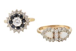 TWO HALMARKED 9CT GOLD & GEM SET RINGS