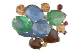 CHRISTIAN DIOR GEM SET BROOCH PIN