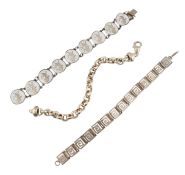 THREE SILVER BRACELETS