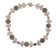 CONTEMPORARY ROSE QUARTS & GEODE NECKLACE