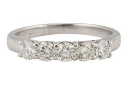 WHITE GOLD & DIAMOND FIVE STONE RING