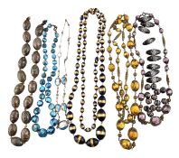 COLLECTION OF VINTAGE CZECH & ITALIAN GLASS BEAD NECKLACES