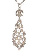 FRENCH SILVER PASTE SET PENDANT NECKLACE