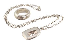 SARAH PREISLER HALLMARKED SILVER PENDANT NECKLACE & RING