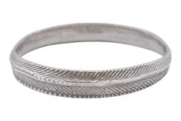 JENNY TURTILL SILVER CUTTLEFISH TEXTURE BANGLE