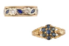 TWO HALLMARKED 9CT GOLD & GEM SET RINGS