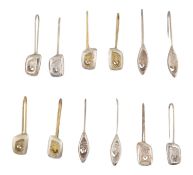 SARAH PREISLER - COLLECTION OF SILVER & SILVER GILT PENDANT EARRINGS