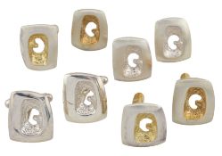 SARA PREISLER - FOUR PAIRS OF HALLMARKED SILVER CUFFLINKS