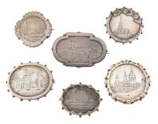 COLLECTION OF VICTORIAN SILVER & WHITE METAL SOUVENIR BROOCH PINS