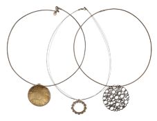 ANNE MORGAN COLLECTION OF SILVER & SILVER GILT PENDANT NECKLACES