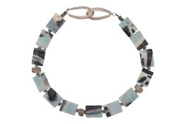 JENNY TURTILL AMOZONITE AGATE PANEL NECKLACE