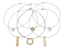 ANNE MORGAN COLLECTION OF SILVER & SILVER GILT PENDANT NECKLACES