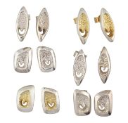 SARA PREISLER COLLECTION OF SILVER STUD EARRINGS