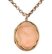 A 9CT GOLD NECKLACE & GOLD PLATED LOCKET