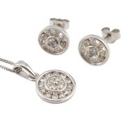 9CT WHITE GOLD & DIAMOND JEWELLERY SUITE