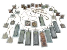 LARGE COLLECTION OF ARTISANAL SILVER & WHITE METAL GLASS JEWELLERY