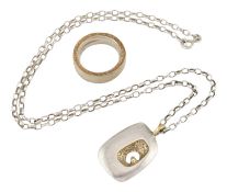 SARAH PREISLER HALLMARKED SILVER PENDANT NECKLACE & RING