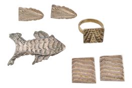 JENNY TURTILL RING EARRINGS & BROOCH PIN