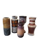WEST GERMAN POTTERY - FIVE VINTAGE CERAMIC ITEMS