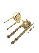 TWO 20TH CENTURY BRASS BETEL CUTTERS
