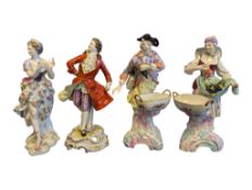 FOUR 19TH CENTURY GERMAN PORCELAIN CLASSICAL FIGURES