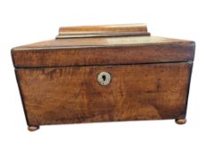 19TH CENTURY VICTORIAN ROSEWOOD SARCOPHAGUS TEA CADDY