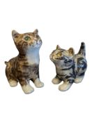 TWO LATE 20TH CENTURY WINSTANLEY POTTERY CAT SCULPTURES
