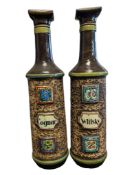 TWO LATE 20TH CENTURY WEST GERMAN CERAMIC SPIRIT DECANTERS